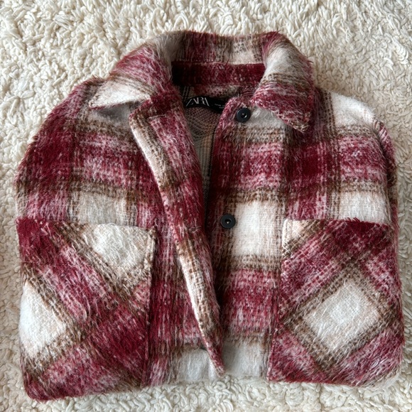 Zara Oversized Plaid Shirt Jacket - Picture 1 of 4